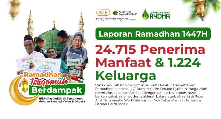 Luar Biasa! Alhamdulillah, Berkat Kebaikan Sahabat Dermawan, LAZ RYDHA Berhasil Membantu 24.715 Jiwa dan 1.224 Keluarga (Palestina) Pada Program Ramadhan 1447H