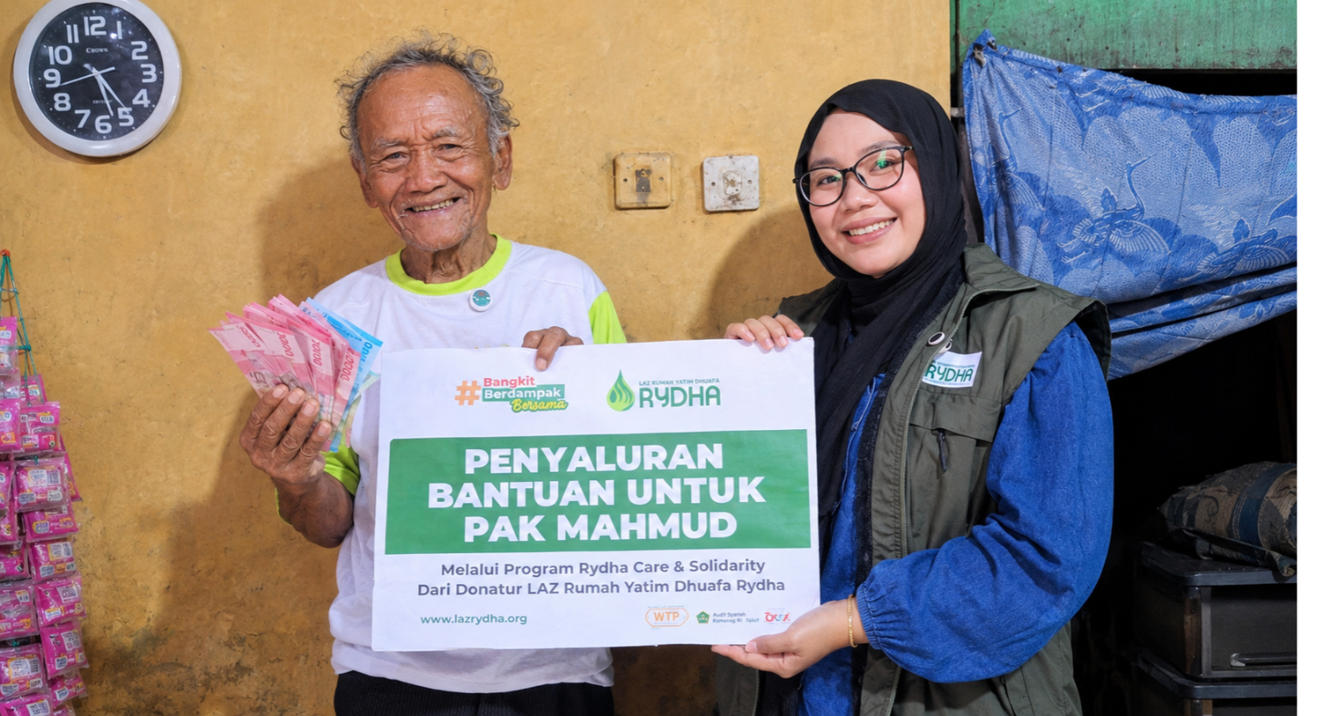 Wujud Kepedulian Bersama, LAZ RYDHA Salurkan Bantuan Donasi untuk Pak Mahmud Melalui Program RYDHA Care dan Solidarity